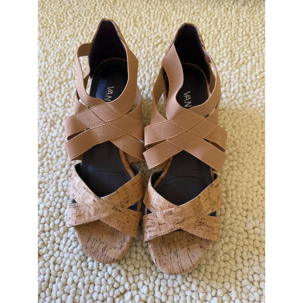 Van ELi Kork and Beige Wedge Everyday Shoes